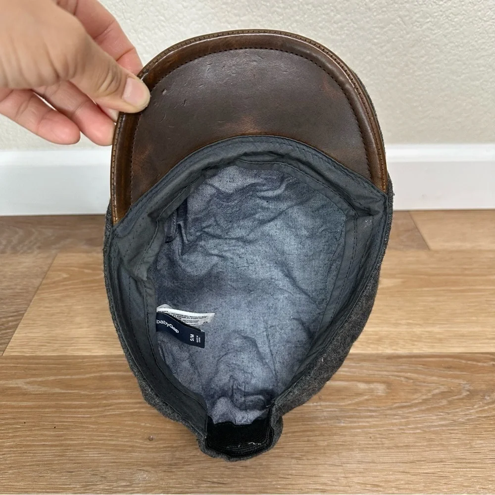 Gap Kids Wool Blend Dark Gray Paperboy Beret Hat, Size S/M